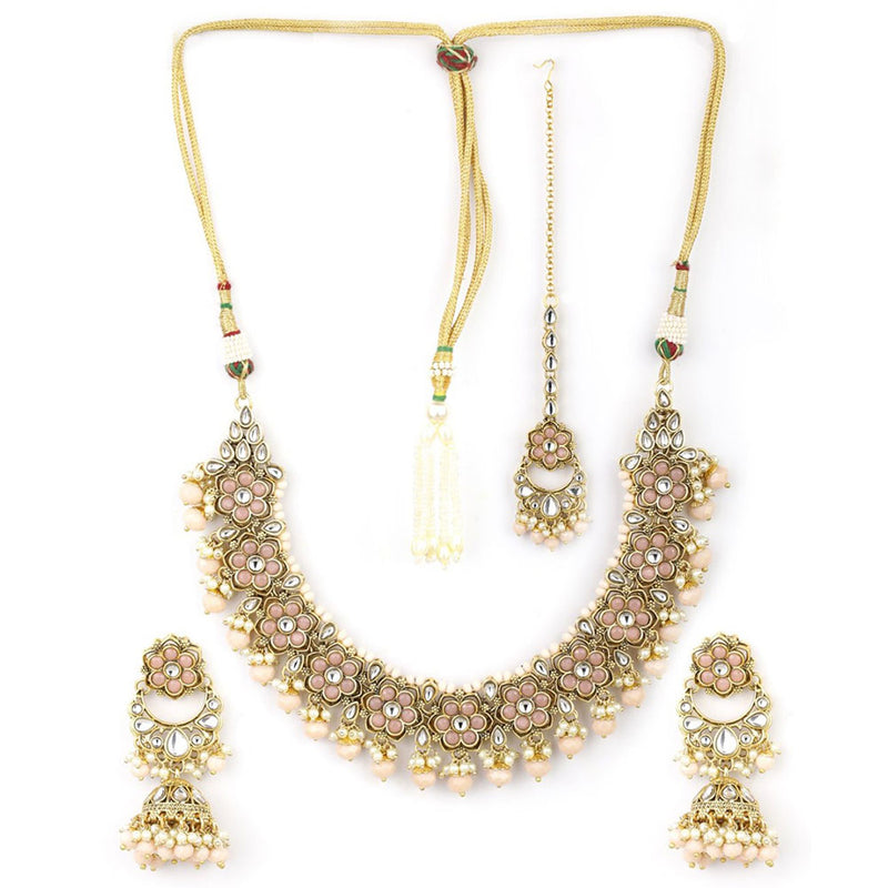 Rasmm Creations Gold Plated Kundan And Pearl Necklace Set