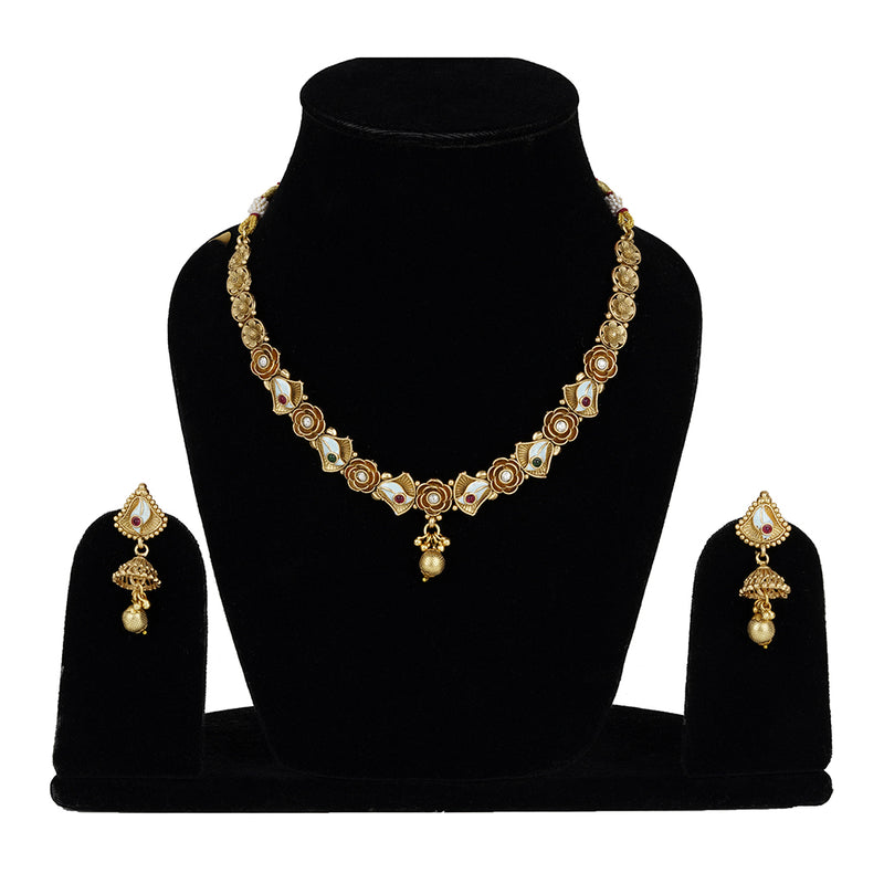 Exotica Collection Gold Plated Traditional Necklace Set