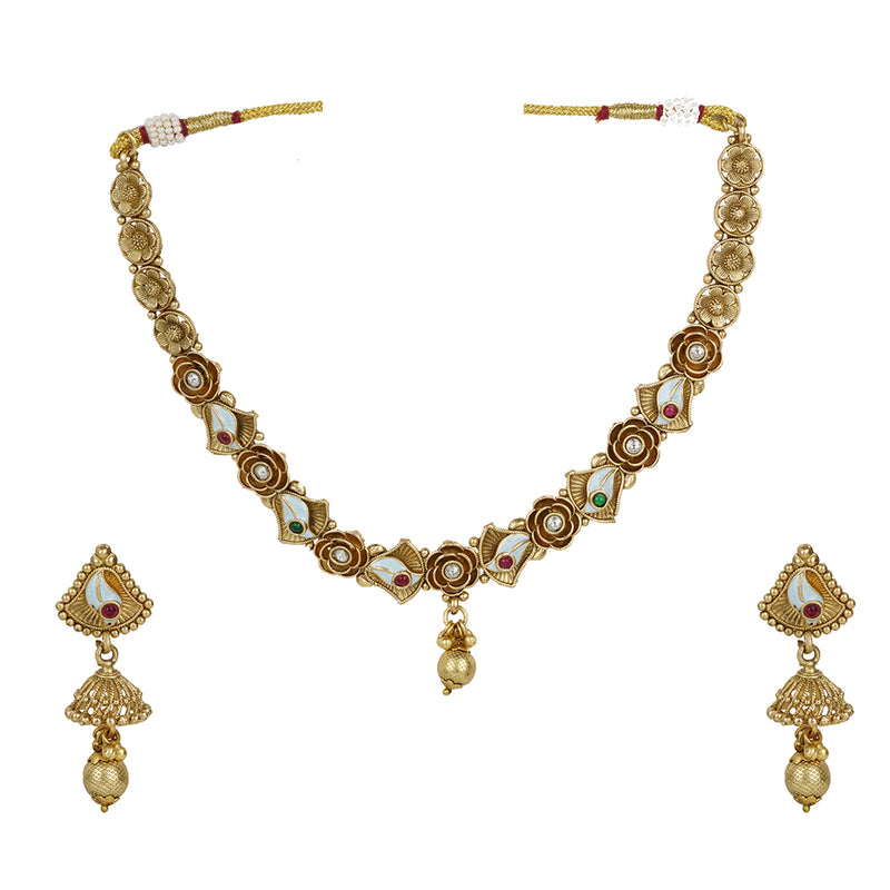 Exotica Collection Gold Plated Traditional Necklace Set