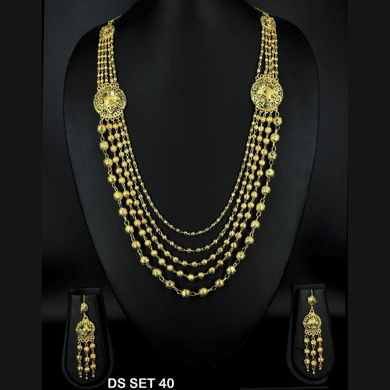 Darshana Jewels Forming Look Gold Plated beautiful Multi Layer Necklace Set  - DS SET 40