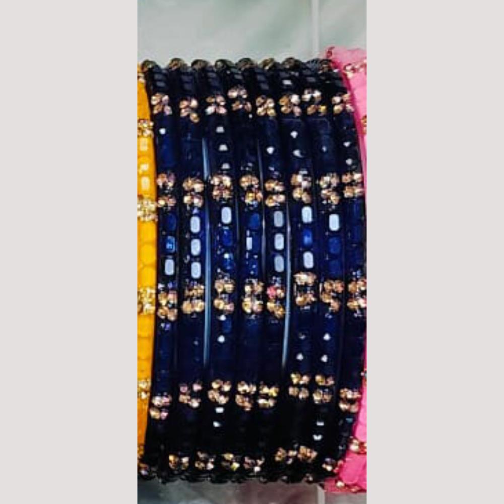 Chitra Bangles Glass Multi Color Bangle Set (12 Piece In One Box)