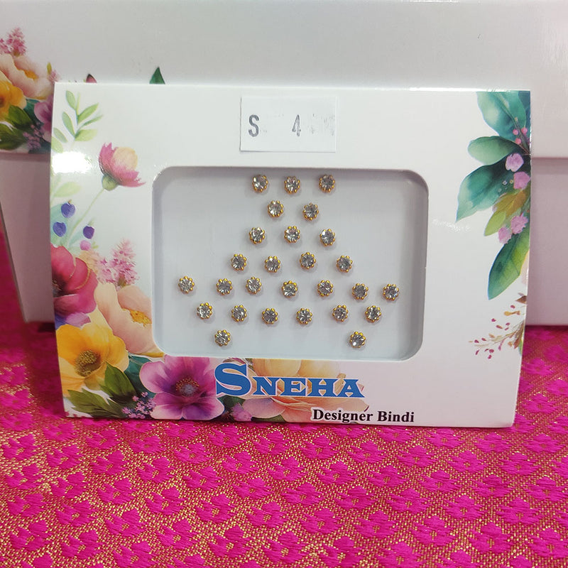 Sneha Round Shape Silver Plated Diamond Bindi