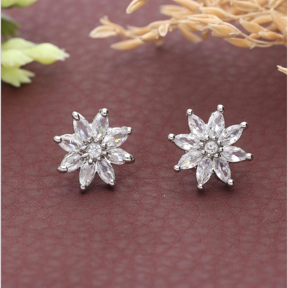 HR Sales Premium Quality Crystal Stone Stud Earrings