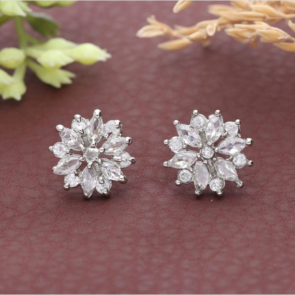 HR Sales Premium Quality Crystal Stone Stud Earrings