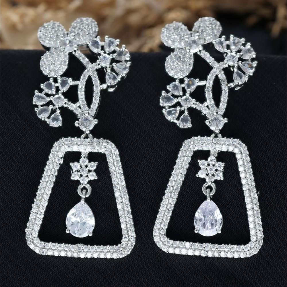 HR Sales Premium Quality American Diamond Dangler Earrings