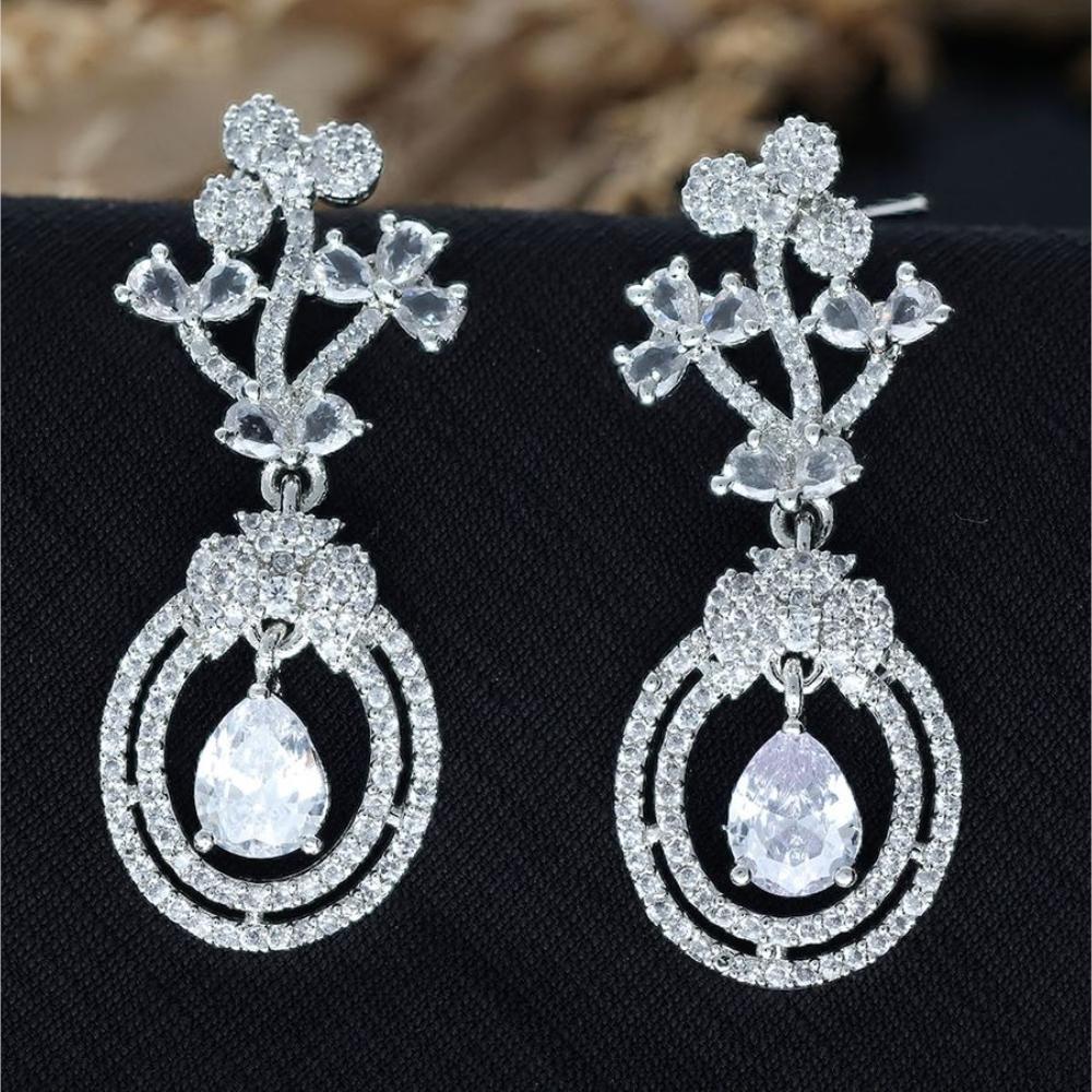 HR Sales Premium Quality American Diamond Dangler Earrings