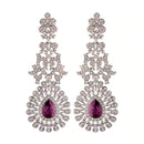 Etnico Silver Plated White Diamond Sparkling Dangle Earrings for Women (E2101ZQ)