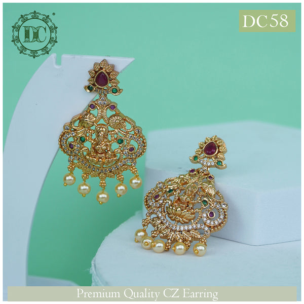 Diksha Collection Gold Plated Dangler Earrings