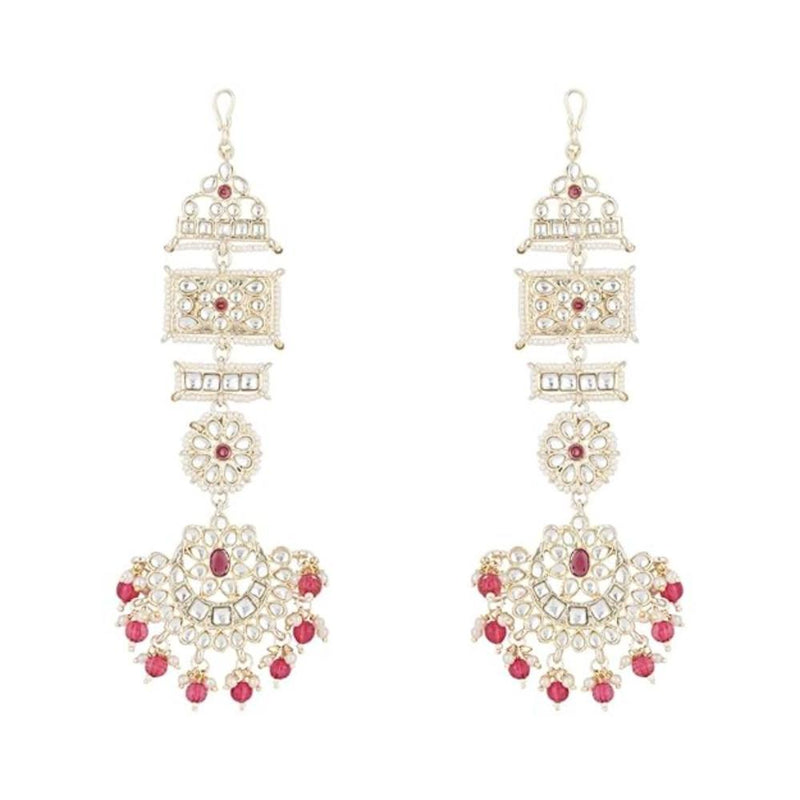 Etnico Gold Plated Traditional Kundan & Pearl Chandbali Earrings For Women (E2861G) (Copy)