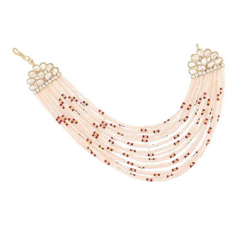 Etnico Gold Plated Multi Strand Earring with Ear Chain Embellished With Pearl For Women/Girls (E2882M)