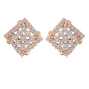 Etnico Stylish Latest Fashion Rose Gold Plated Cubic Zirconia American Diamoand Square Shape Stud Earrings For Women/Girls (E2887)