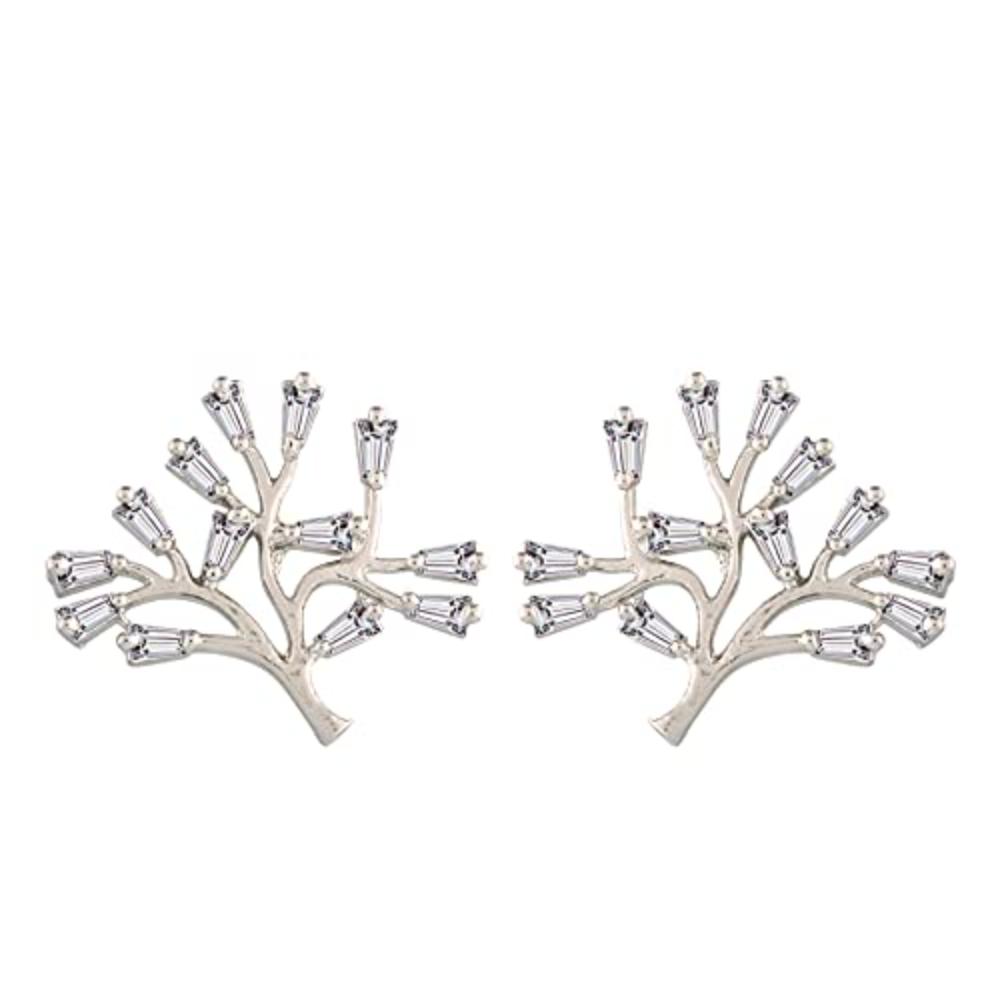 Etnico Stylish Latest Fashion Rose Gold Plated Cubic Zirconia American Diamoand Tree of Life Stud Earrings For Women/Girls (E2893)
