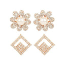 Etnico Rose Gold Plated Cubic Zirconia American Diamoand Combo of 2 Studs Earrings For Women/Girls (E2974-75)