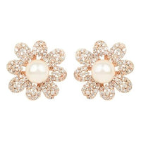 Etnico Rose Gold Plated Cubic Zirconia American Diamoand Combo of 2 Studs Earrings For Women/Girls (E2974-75)
