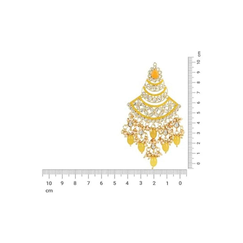 Etnico Gold Plated Traditional Handcrafted Pearl Kundan Beaded Chandbali Earrings for Women/Girls (E3055Y)