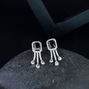 Etnico Valentine's Special Rose Gold Plated Black CZ & American Diamond Beautiful Studs Earrings for Women /Girls (E3067ZB)