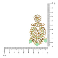 Etnico Gold Plated Traditional Kundan & Stone Studded Chandbali Earrings For Women(E3080Min)