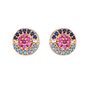 Etnico Valentine's Special Rose Gold Plated Glittering Crystal AD Stone Studs Earrings for Women & Girls (E3082)