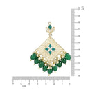 Etnico Traditional Gold Plated White Kundan Pearl Drop Earring For Women/Girls (E3094) (Green)