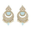 Etnico Gold Plated Traditional Pearl Kundan Stone Studded Chandbali Earring For Women/Girls (E3101Sb)