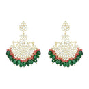 Etnico Gold Plated Traditional Kundan Pearl Chandbali Earrings For Women And Girls (E3102G)