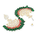 Etnico Gold Plated Traditional Kundan Pearl Chandbali Earrings For Women And Girls (E3102G)