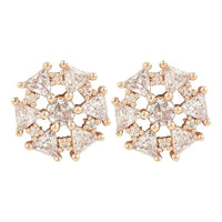 Etnico Stylish Latest Fashion Rose Gold Plated CZ and American Diamond Fashionable Look Stud Earrings For Women/Girls (E3107RG)