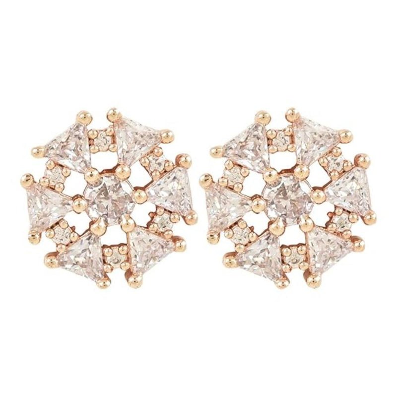 Etnico Stylish Latest Fashion Rose Gold Plated CZ and American Diamond Fashionable Look Stud Earrings For Women/Girls (E3107RG)