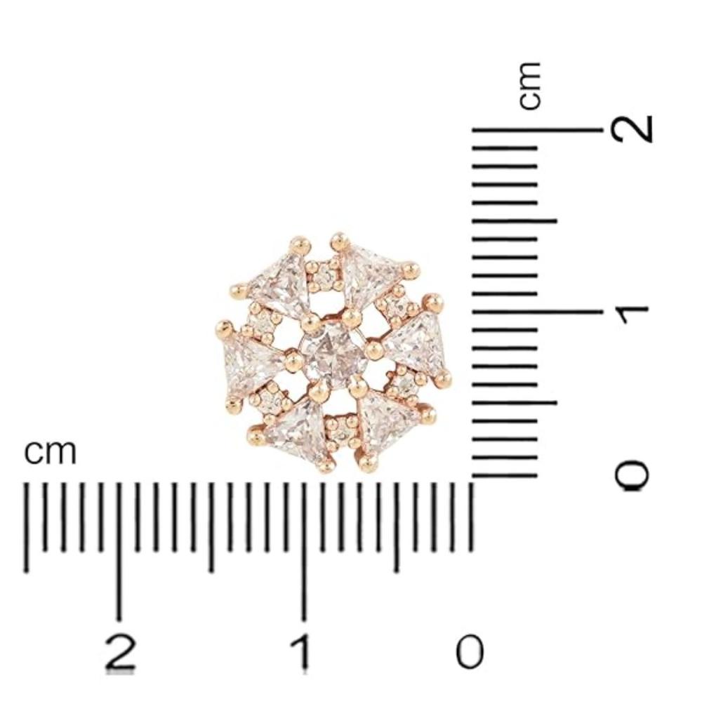 Etnico Stylish Latest Fashion Rose Gold Plated CZ and American Diamond Fashionable Look Stud Earrings For Women/Girls (E3107RG)