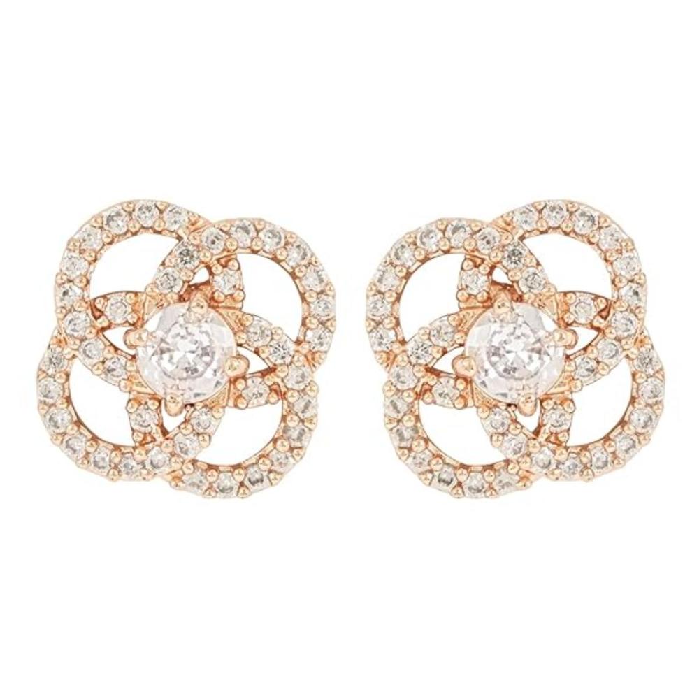 Etnico Stylish Latest Fashion Rose Gold Plated CZ and American Diamond Fashionable Look Stud Earrings For Women/Girls (E3109RG)