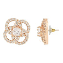 Etnico Stylish Latest Fashion Rose Gold Plated CZ and American Diamond Fashionable Look Stud Earrings For Women/Girls (E3109RG)