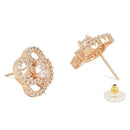 Etnico Stylish Latest Fashion Rose Gold Plated CZ and American Diamond Fashionable Look Stud Earrings For Women/Girls (E3109RG)