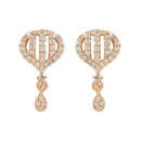 Etnico Valentines Special Stylish Latest Fashion Rose Gold Plated CZ and American Diamond Fashionable Look Drop Earrings For Women/Girls