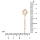 Etnico Rose Gold Plated Floral Shape Sparkling Stud CZ American Diamond Mother's Day Special Pearl Studed Tassel Drop Fashionable Earrings for Women