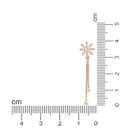 Etnico Valentines Special Sparkling Glamorous Rose Gold Plated Floral Shape Stud CZ and American Diamond Tassel Drop Fashionable Earrings for Women/Girls