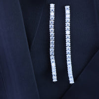 Etnico Silver Plated Sparkling Glamorous CZ and American Diamond Mother's Day Special Tassel Drop Fashionable Earrings for Women