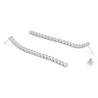 Etnico Silver Plated Sparkling Glamorous CZ and American Diamond Mother's Day Special Tassel Drop Fashionable Earrings for Women