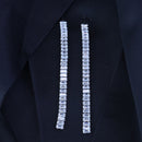 Etnico Valentines Special Sparkling Glamorous Silver Plated CZ and American Diamond Tassel Drop Fashionable Earrings for Women/Girls 