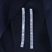 Etnico Valentines Special Sparkling Glamorous Silver Plated CZ and American Diamond Tassel Drop Fashionable Earrings for Women/Girls 