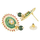 Etnico Gold Plated Traditional Meenakari Kundan Studded Pearl Drop Chandbali Earrings For Women & Girls (E3123G)