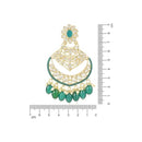 Etnico Gold Plated Traditional Handcrafted Pearl Kundan Beaded Chandbali Earrings for Women & Girls (Green)