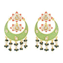 Etnico Gold Plated Traditional Handcrafted Meenakari Pearl Kundan Beaded Chandbali Earring For Women & Gilrs (E3134Min)