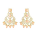 Etnico Gold Plated Traditional Kundan Pearl Chandbali Earrings For Women/Girls (E3135Pe)