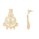 Etnico Gold Plated Traditional Kundan Pearl Chandbali Earrings For Women/Girls (E3135Pe)