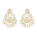 Etnico Gold Plated Traditional Kundan Pearl Chandbali Earrings For Women And Girls (E3159W)