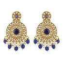 Etnico Gold Plated Traditional Handcrafted Kundan Pearl Floral Design Earrings For Women/Girls