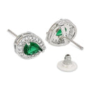 Etnico Stylish Latest Fashion Silver Plated CZ American Diamond Stud Earrings For Women (E3178ZG)