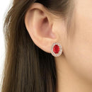 Etnico Timeless Crystal Accented CZ American Diamond Stud Earrings for Women/Girls