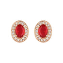 Etnico Timeless Crystal Accented CZ American Diamond Stud Earrings for Women/Girls