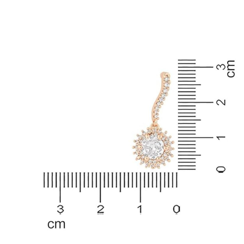 Etnico Stylish Latest Fashion Rose Gold Plated Cubic Zirconia Trendy Stud Earrings For Women (E3180RG)